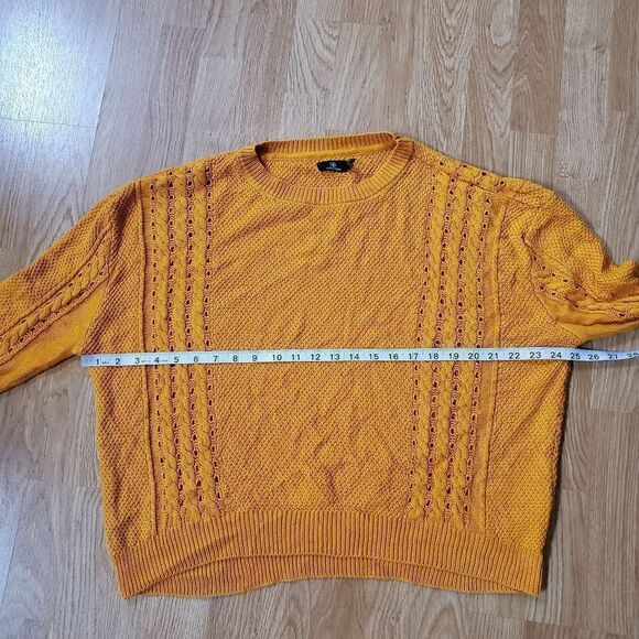✨ VOLCOM ✨ Cable Bodied Boxy Fit Crew Neck Sweater - [XXL, Mustard Gold] - Picture 11 of 14